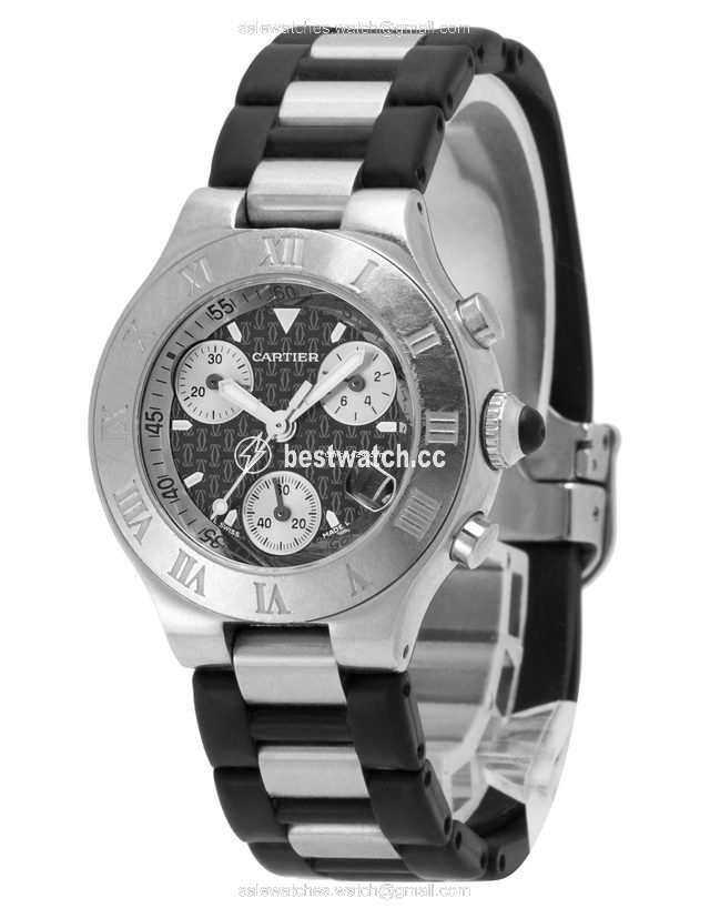 IMG_9086 Cartier 21 Chronoscaph Mens watch Unisex Quartz Steel 2996 3