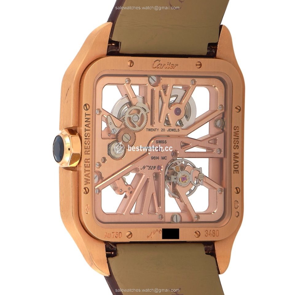 IMG_9086 Cartier Santos Dumont Mens watch Unisex Manual winding Rose gold W2020057 3