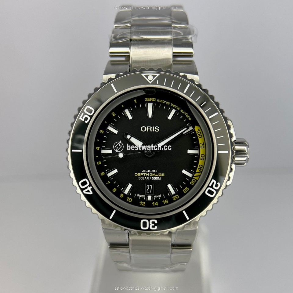 IMG_9086 Oris Aquis Depth Gauge Mens watch Unisex Automatic Steel 01 733 7755 4154-Set MB 3