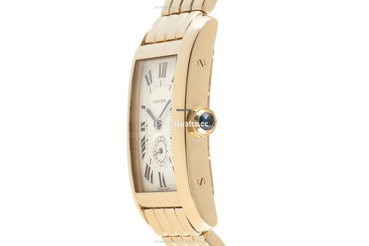 IMG_9086 Cartier Tank Americaine Mens watch Unisex Quartz Yellow gold 8012905 3