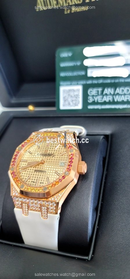 IMG_9086 Audemars Piguet Royal Oak Lady Womens watch Automatic Rose gold 15452OR.ZY.D038VE.01 3