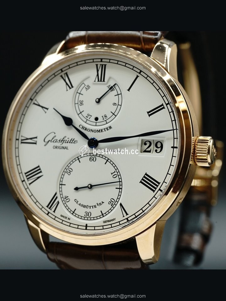 IMG_9086 Glashutte Original Senator Chronometer Mens watch Unisex Manual winding Rose gold 1-58-01-02-05-30 3