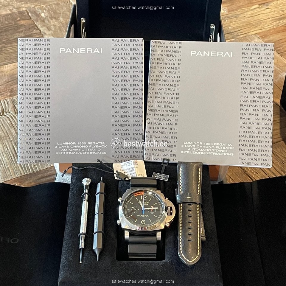 IMG_9086 Panerai Luminor 1950 Regatta 3 Days Chrono Flyback Mens watch Unisex Automatic Titanium PAM 00526 3