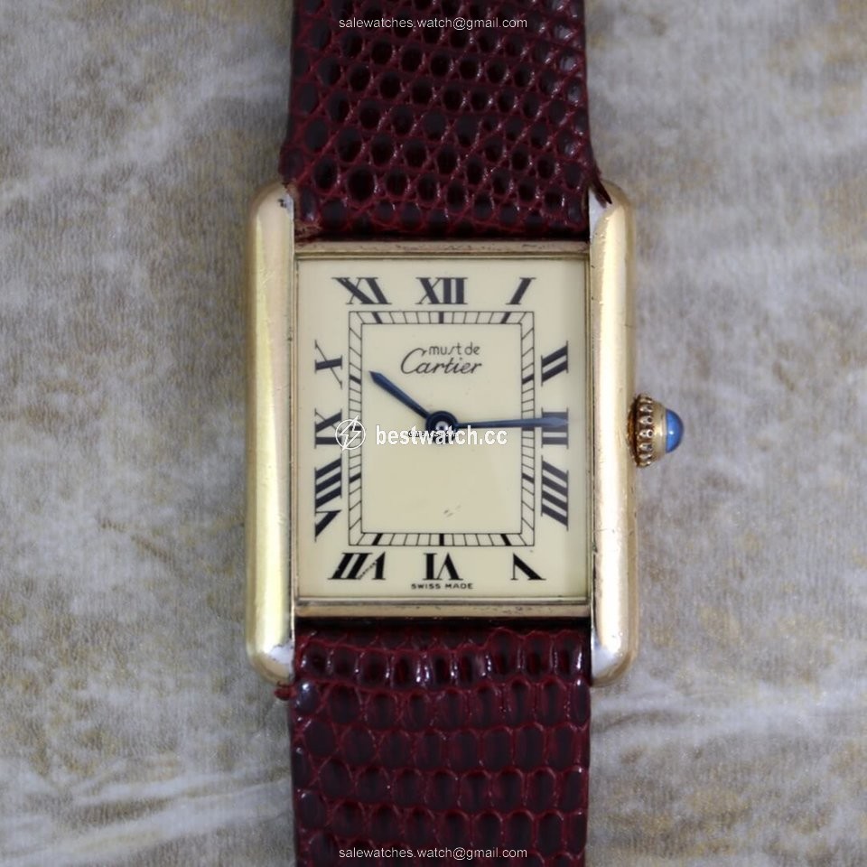 IMG_9086 Cartier Tank Vermeil Womens watch Quartz Gold Steel 590005 3