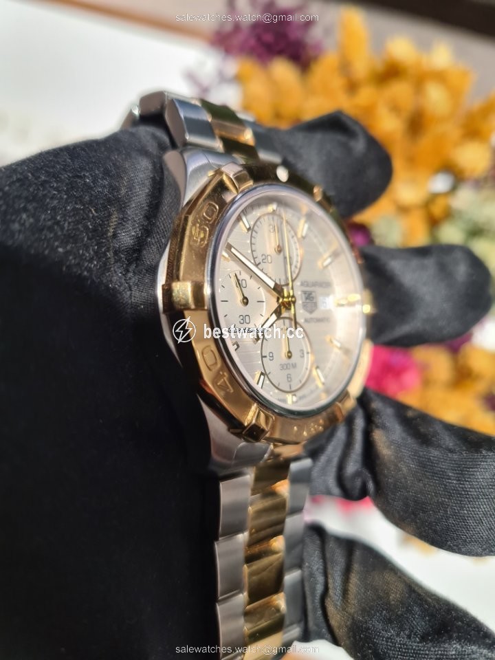IMG_9086 TAG Heuer Aquaracer Mens watch Unisex Automatic Gold Steel CAP2120 3