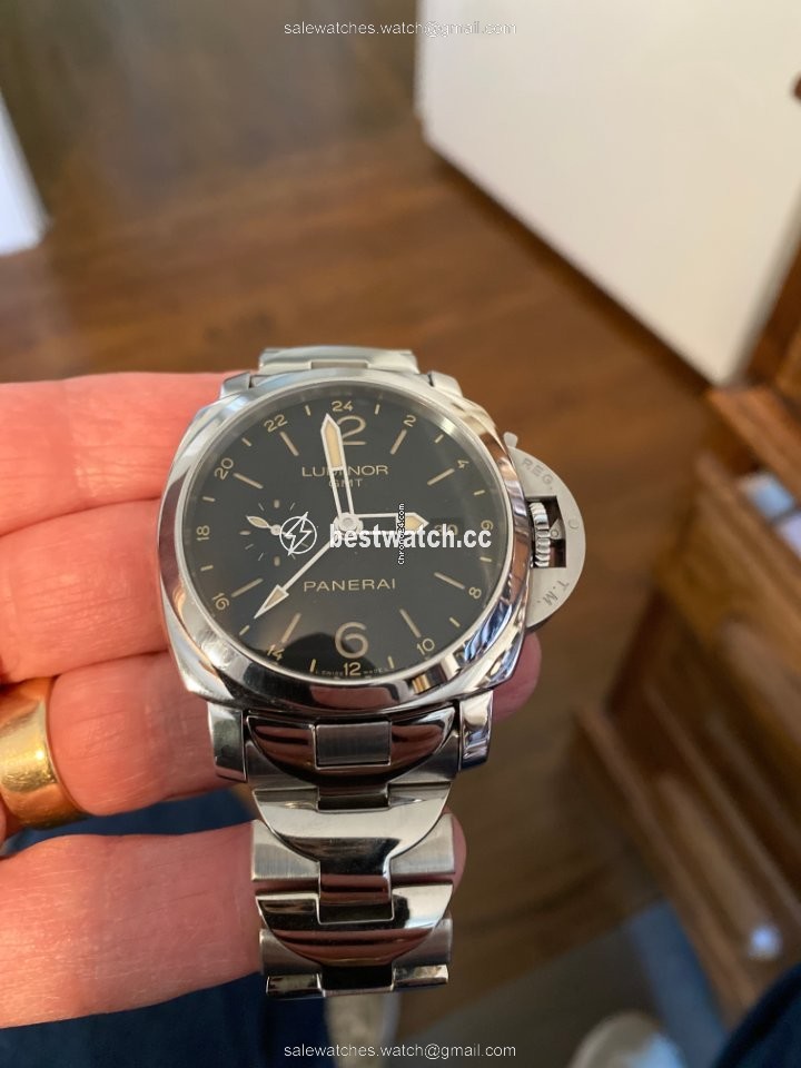 IMG_9086 Panerai Luminor 1950 3 Days GMT Automatic Mens watch Unisex Automatic Steel PAM 00531 3