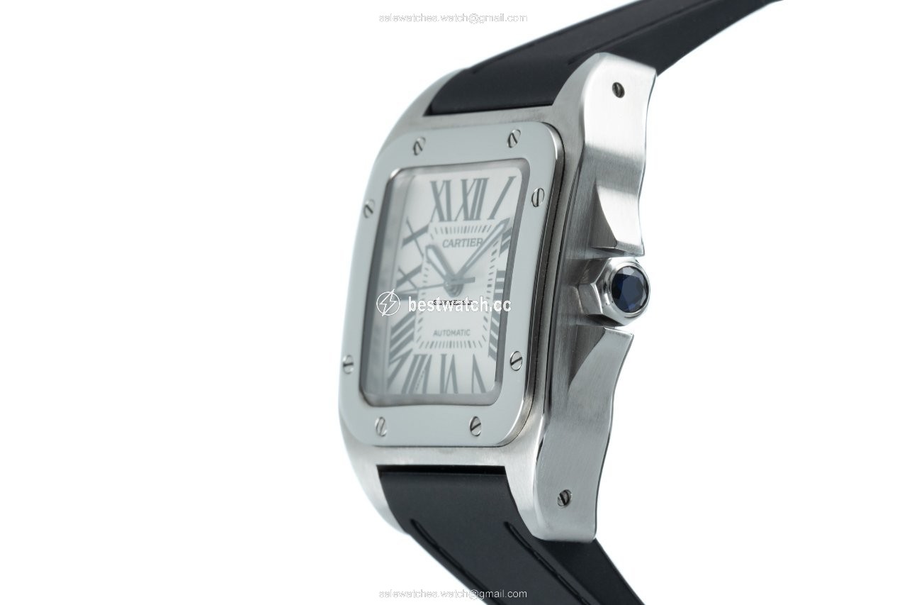 IMG_9086 Cartier Santos 100 Mens watch Unisex Automatic Steel 2878 3