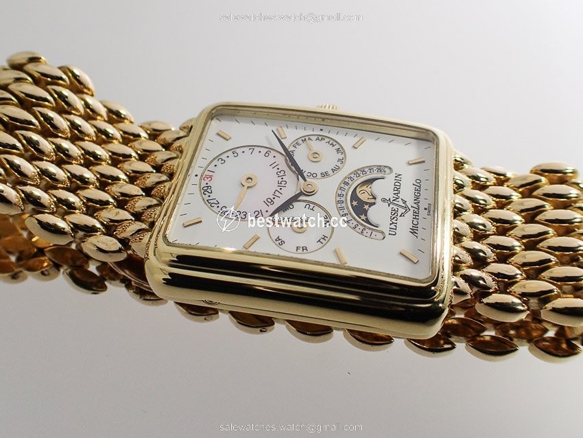 IMG_9086 Ulysse Nardin Michelangelo Mens watch Unisex Automatic Yellow gold 161-42 3