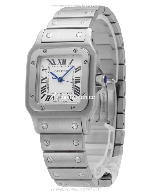 IMG_9086 Cartier Santos Mens watch Unisex Quartz Steel W20025D6 1564 3
