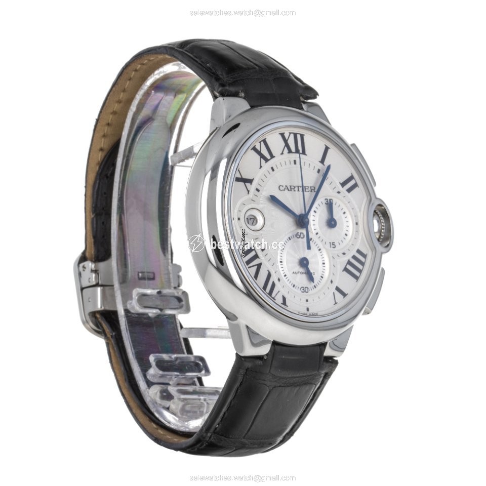 IMG_9086 Cartier Ballon Bleu 44mm Mens watch Unisex Automatic Steel W6920003 3109 3