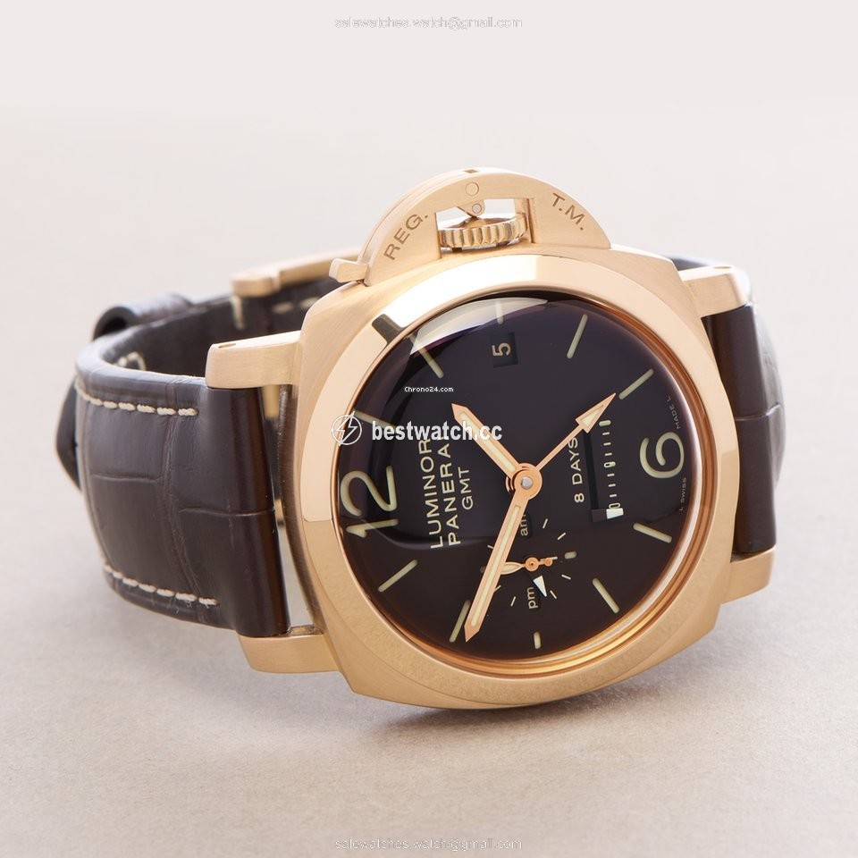 IMG_9086 Panerai Luminor 1950 8 Days GMT Mens watch Unisex Manual winding Rose gold PAM00576 3