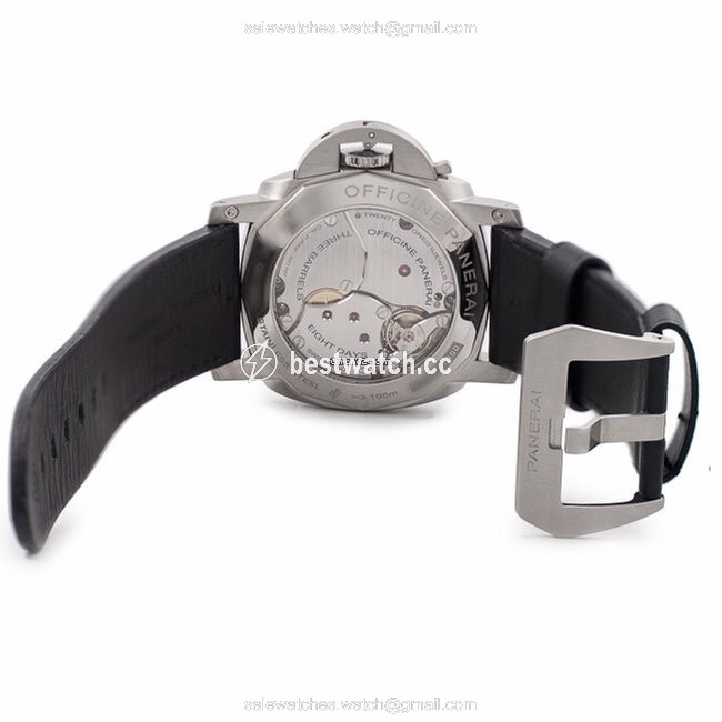 IMG_9086 Panerai Luminor 1950 8 Days GMT Mens watch Unisex Manual winding Steel PAM 233 3