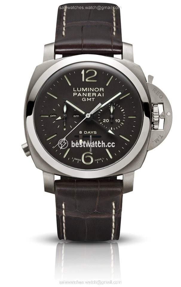 IMG_9086 Panerai Luminor 1950 8 Days Chrono Monopulsante GMT Mens watch Unisex Manual winding Titanium PAM00311 3