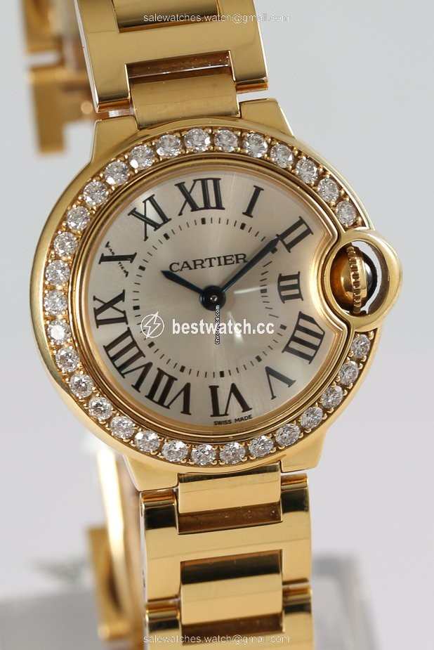 IMG_9086 Cartier Ballon Bleu 28mm Womens watch Quartz Yellow gold WE9001Z3 3