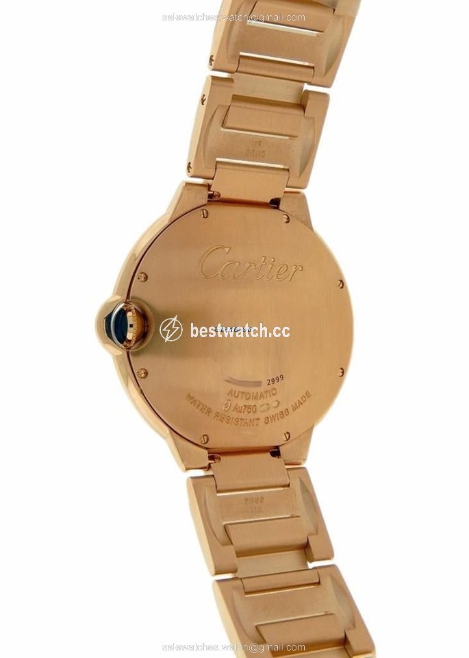 IMG_9086 Cartier Ballon Bleu 42mm Mens watch Unisex Automatic Rose gold WE9008Z3 3