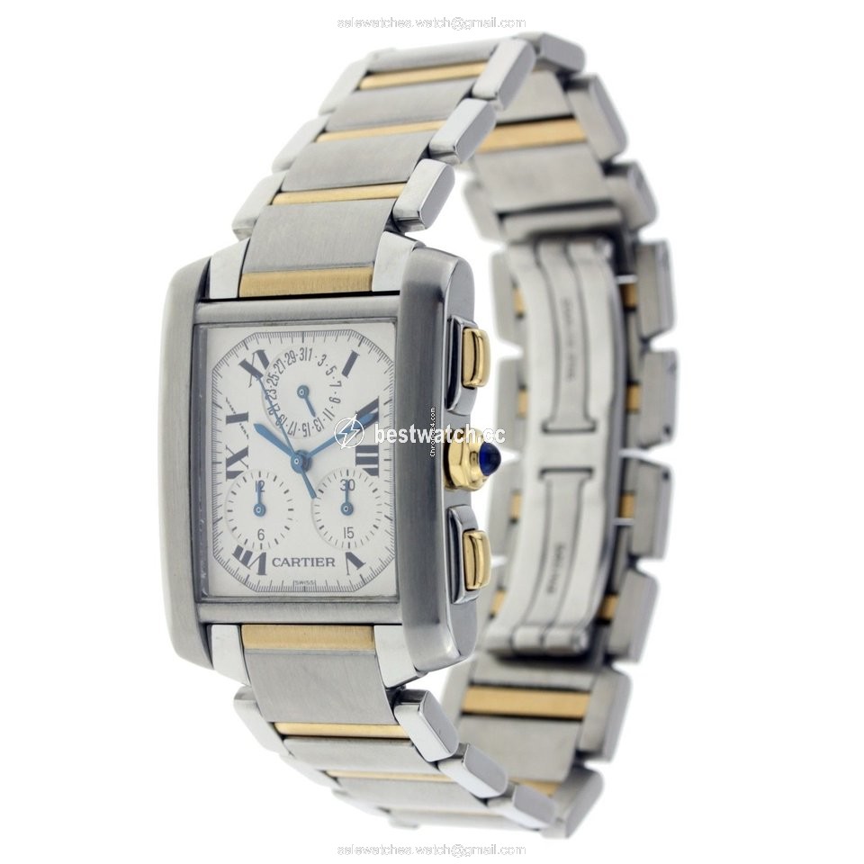 IMG_9086 Cartier Tank Francaise Womens watch Quartz Gold Steel CRW51004Q4 3