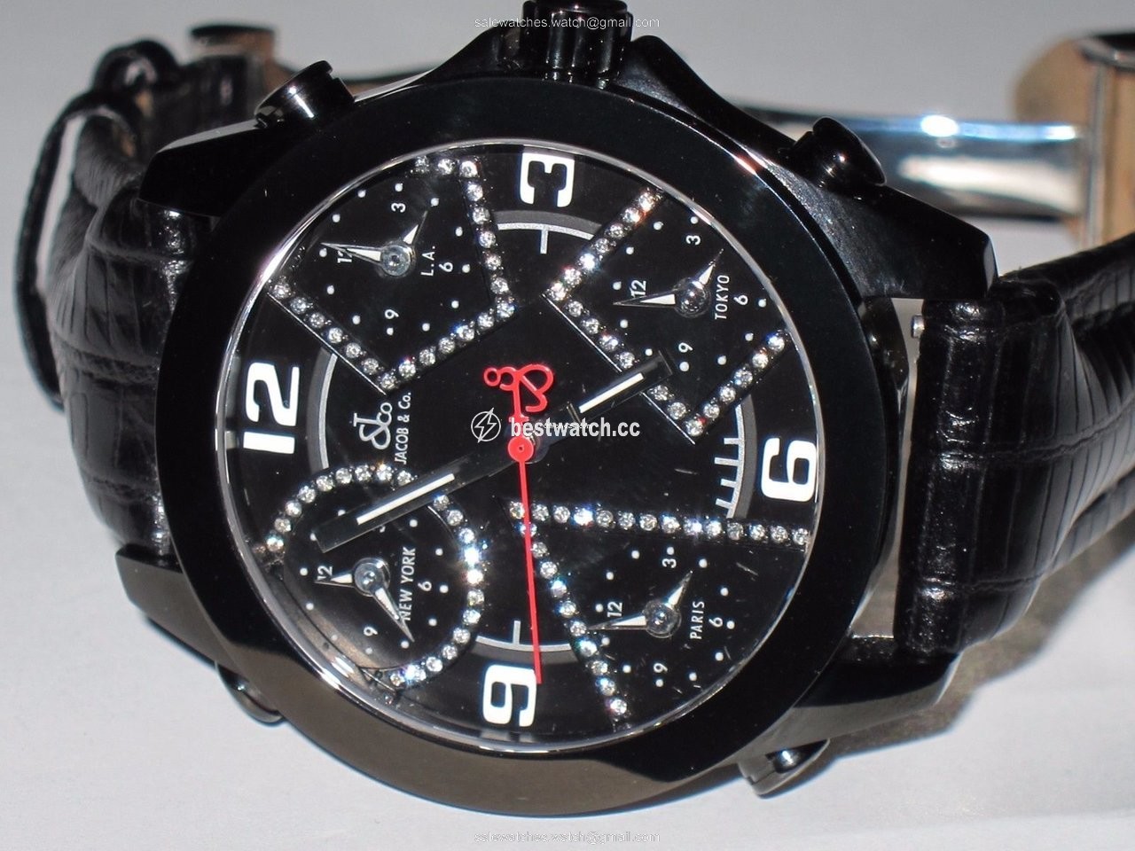 IMG_9086 Jacob & Co. Five Time Zone Mens watch Unisex Quartz Steel JCM-2BCDA 3