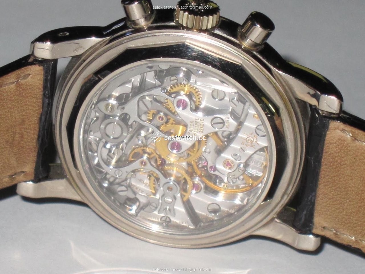 IMG_9086 Patek Philippe Perpetual Calendar Chronograph Mens watch Unisex Manual winding White gold 3970G 3