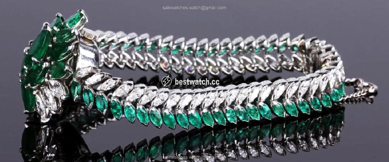 IMG_9086 IWC Womens watch Manual winding Platinum 1940s IWC RARE PLATINUM EMERALD DIAMOND CONCEALED LADIES 3