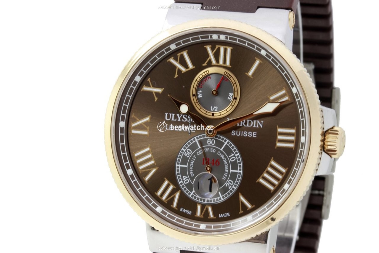 IMG_9086 Ulysse Nardin Marine Chronometer 43mm Mens watch Unisex Automatic Gold Steel 265-67 3