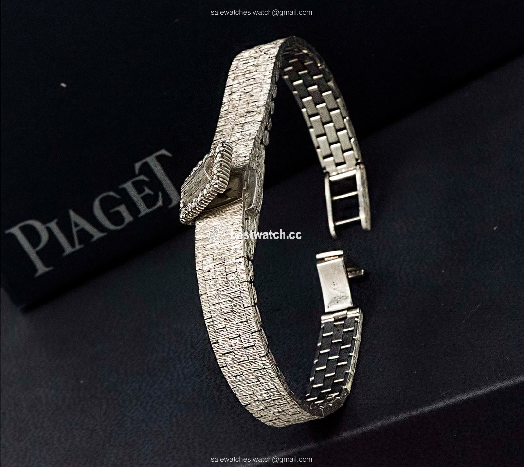 IMG_9086 Piaget Womens watch Manual winding White gold 1960s Piaget Concealed Dial Diamond Set 18KT White Gold Ladi 3