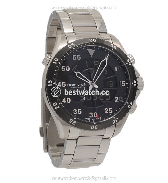 Hamilton Khaki Flight Timer Mens watch Unisex Quartz Steel H64554131 3