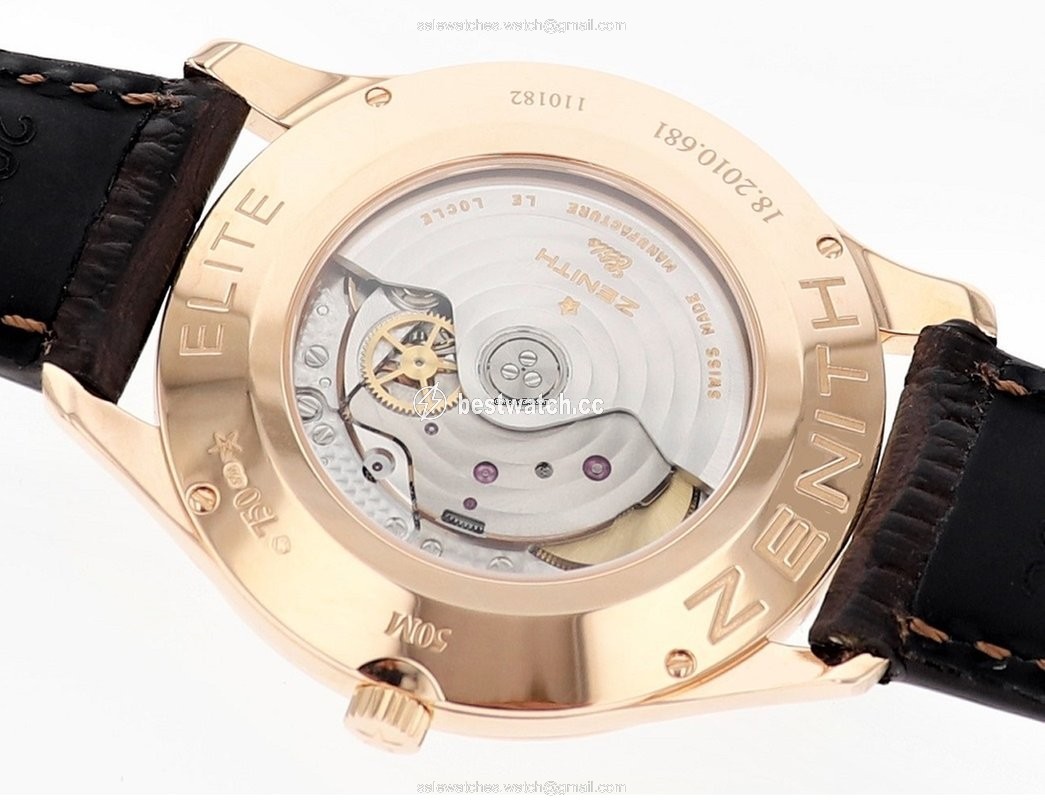 IMG_9086 Zenith Elite Ultra Thin Mens watch Unisex Automatic Rose gold 18.2010.681-11.C498 3