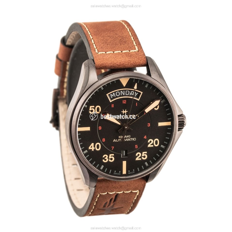 IMG_9086 Hamilton Khaki Pilot Day Date Mens watch Unisex Automatic Steel H64605531 3
