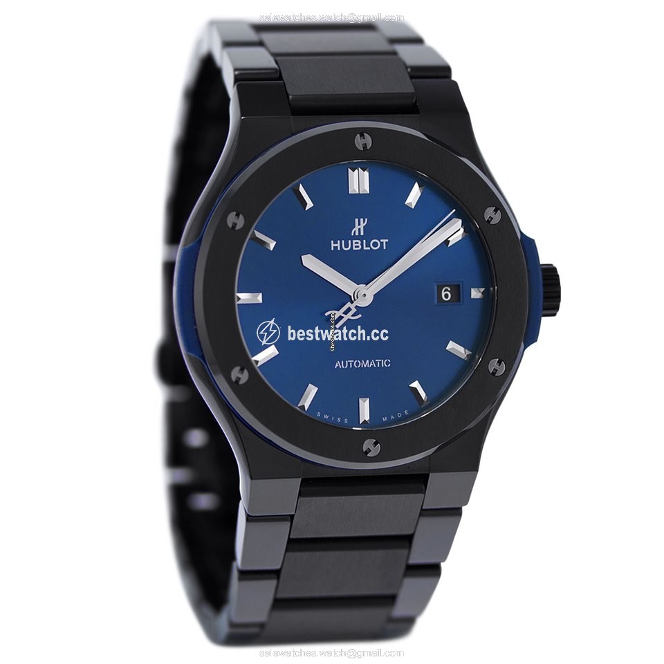 IMG_9086 Hublot Classic Fusion Blue Womens watch Automatic Ceramic 548.CM.7170.CM 3
