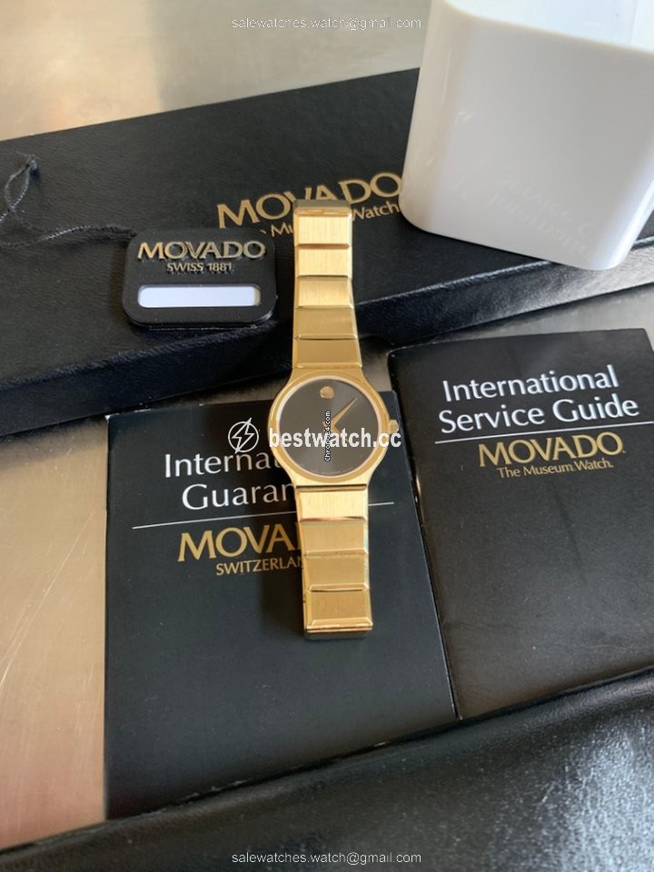IMG_9086 Movado Museum Womens watch Quartz Yellow gold ref.Saphire n C80 - 40-40-884 RGlox - LTD ref. n 254 3