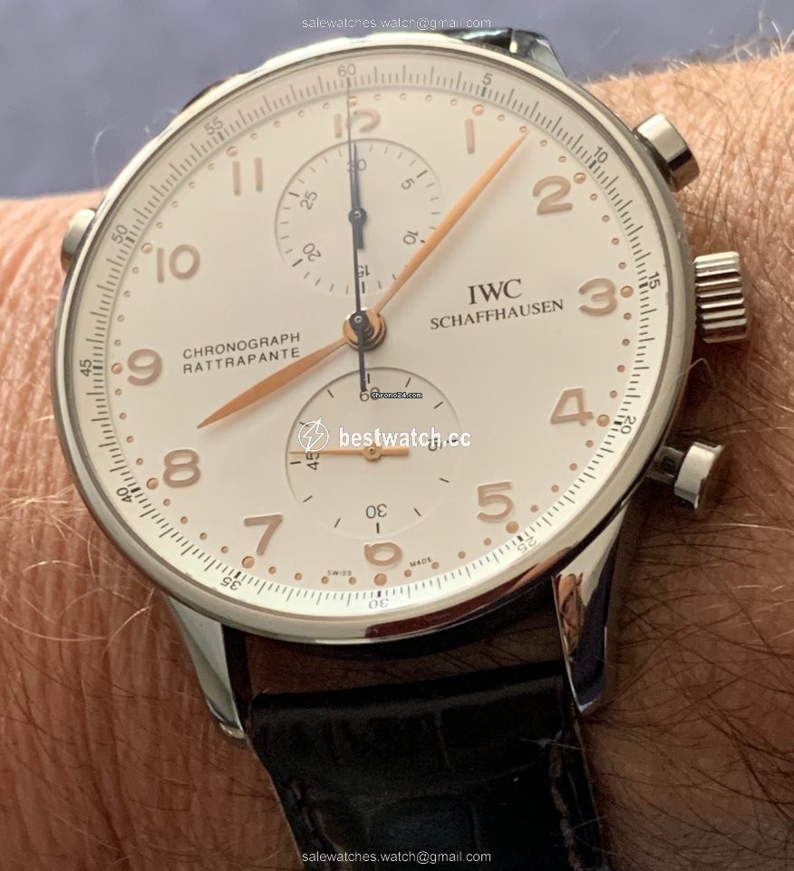 IMG_9086 IWC Portuguese Chronograph Mens watch Unisex Manual winding Steel IW371202 3