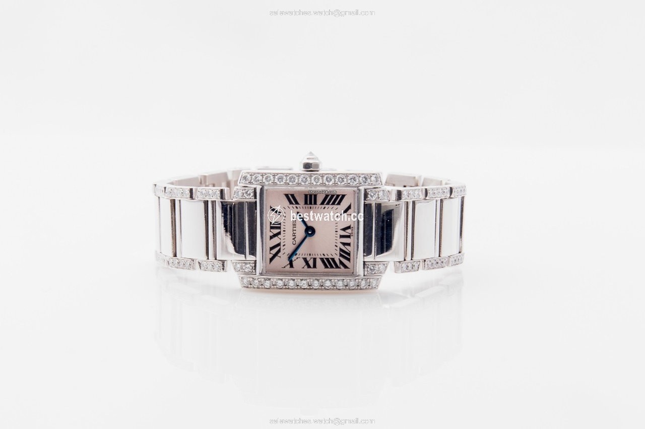 IMG_9086 Cartier Tank Francaise Womens watch Quartz White gold WE1002SF 3