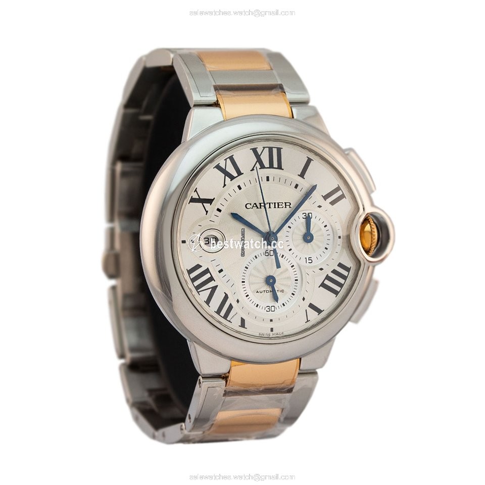 IMG_9086 Cartier Ballon Bleu 44mm Mens watch Unisex Automatic Gold Steel W6920075 3