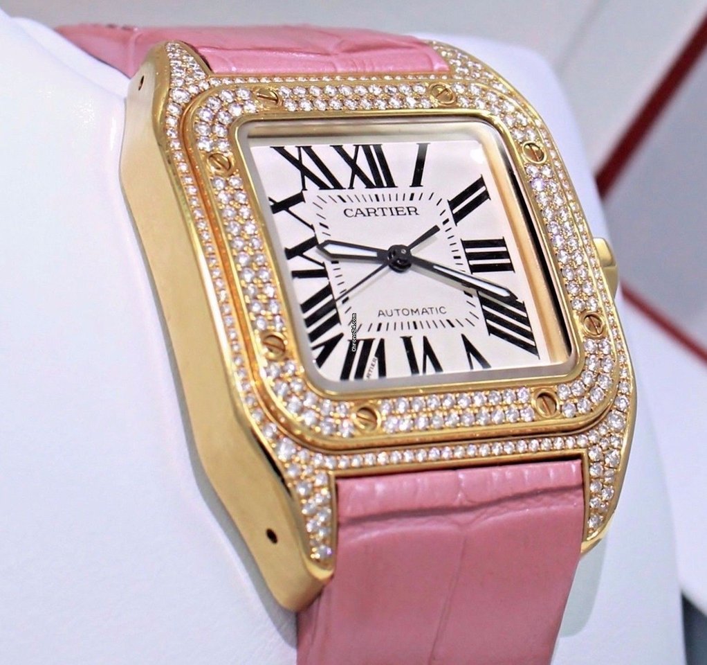 IMG_9081 Cartier Santos 100 Womens watch Automatic Yellow gold WM502051 2880 Replica 4