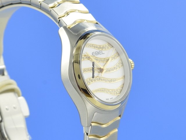IMG_9081 Ebel Wave Womens watch Quartz Gold Steel 1216271 Replica 4