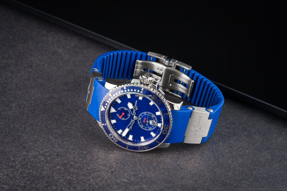 IMG_9081 Ulysse Nardin Maxi Marine Diver Mens watch Unisex Automatic White gold 260-32 Replica 4