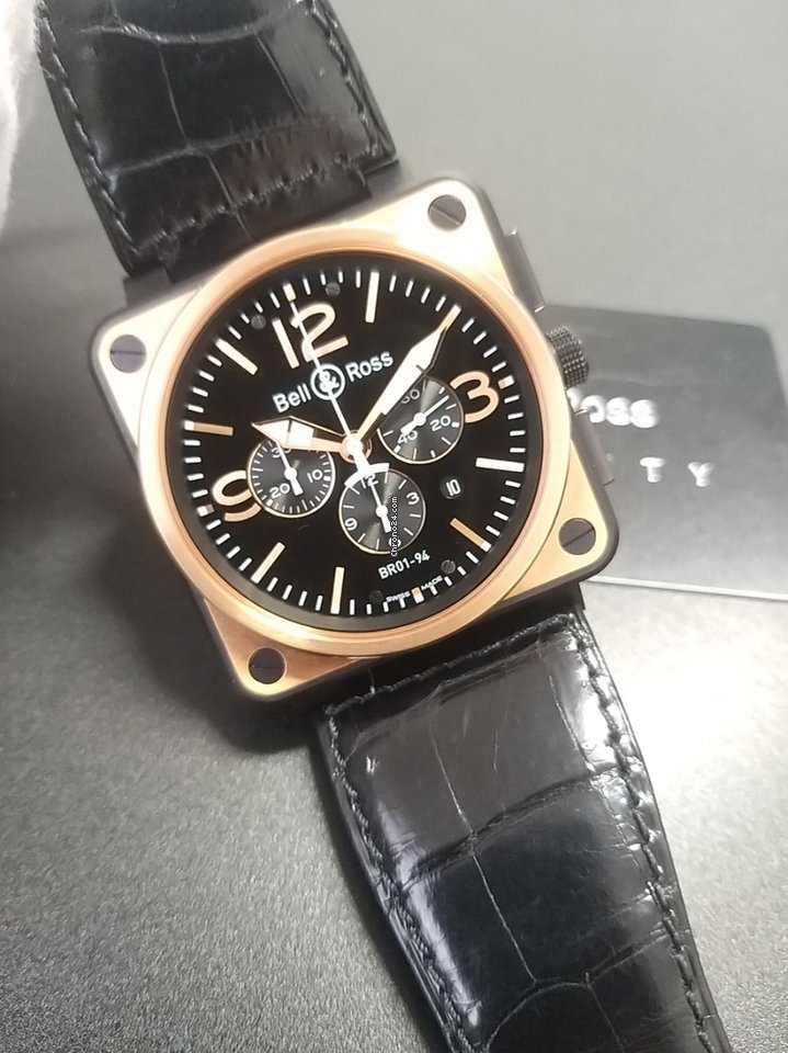 IMG_9081 Bell & Ross BR 01-94 Chronographe Mens watch Unisex Automatic Gold Steel BR01-94 Replica 4