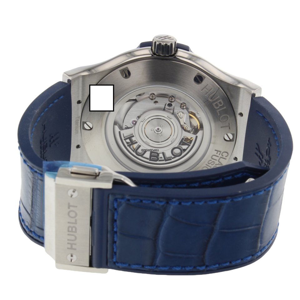 IMG_9081 Hublot Classic Fusion Blue Mens watch Unisex Automatic Titanium 511NX7170LR Replica 4