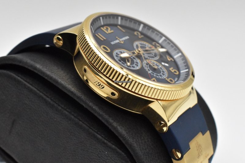 IMG_9081 Ulysse Nardin Marine Chronograph Mens watch Unisex Automatic Rose gold 1506-150LE-3 63-VB Replica 4