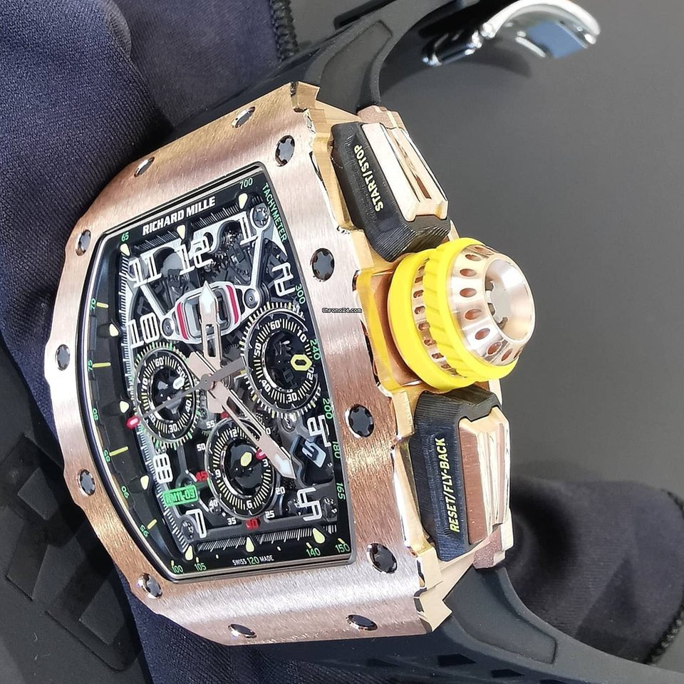 IMG_9081 Richard Mille RM 011 Mens watch Unisex Automatic Rose gold Richard Mille Rm11-03 Full Rose gold Replica 4