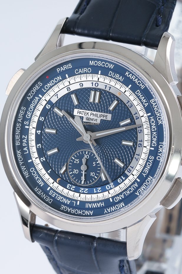 IMG_9081 Patek Philippe World Time Chronograph Mens watch Unisex Automatic White gold 5930G-001 Replica 4