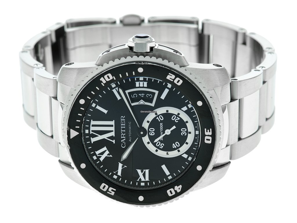 IMG_9081 Cartier Calibre de Cartier Diver Mens watch Unisex Automatic Steel W7100057 Replica 4