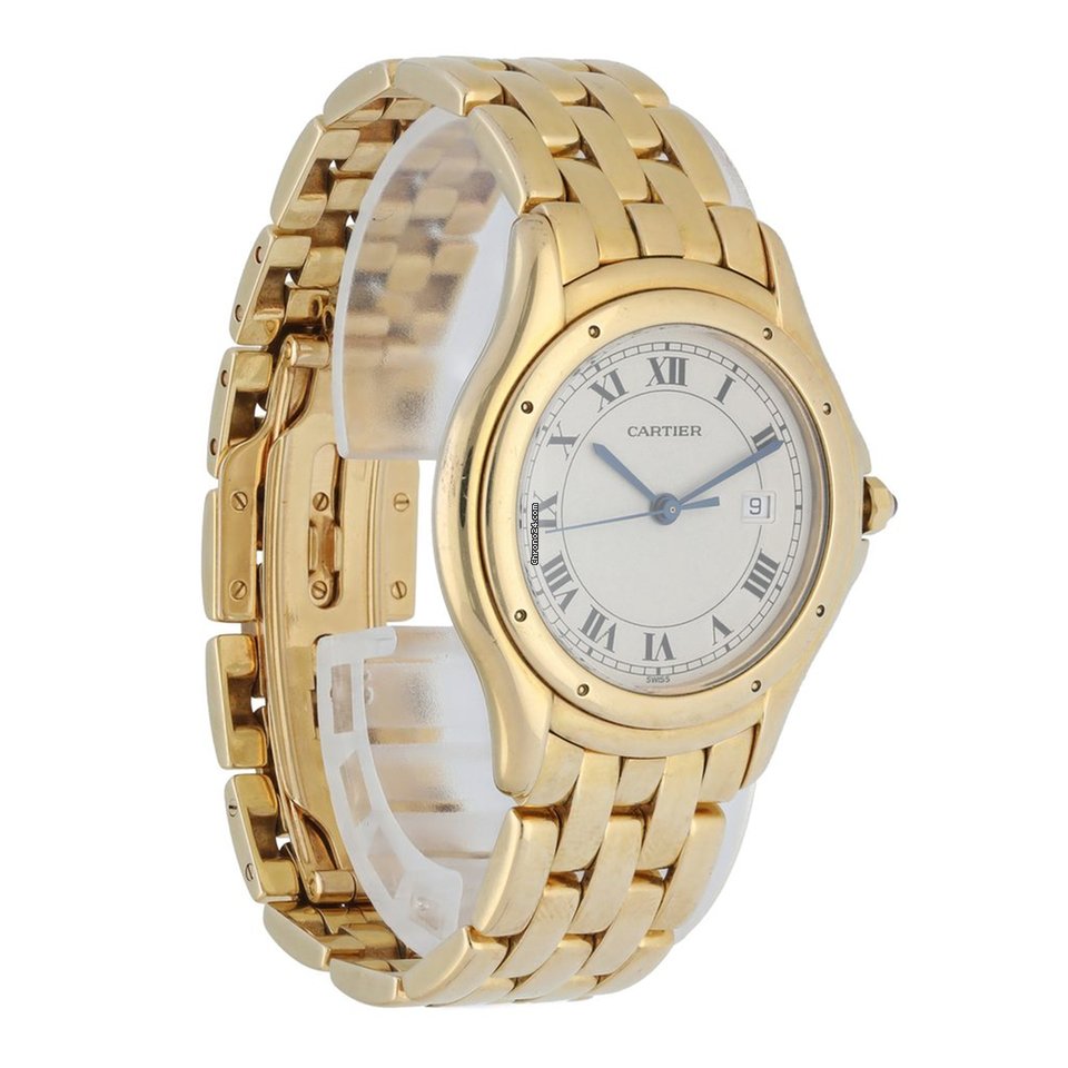 Cartier Cougar Mens watch Unisex Quartz Yellow gold 116000R Replica 4