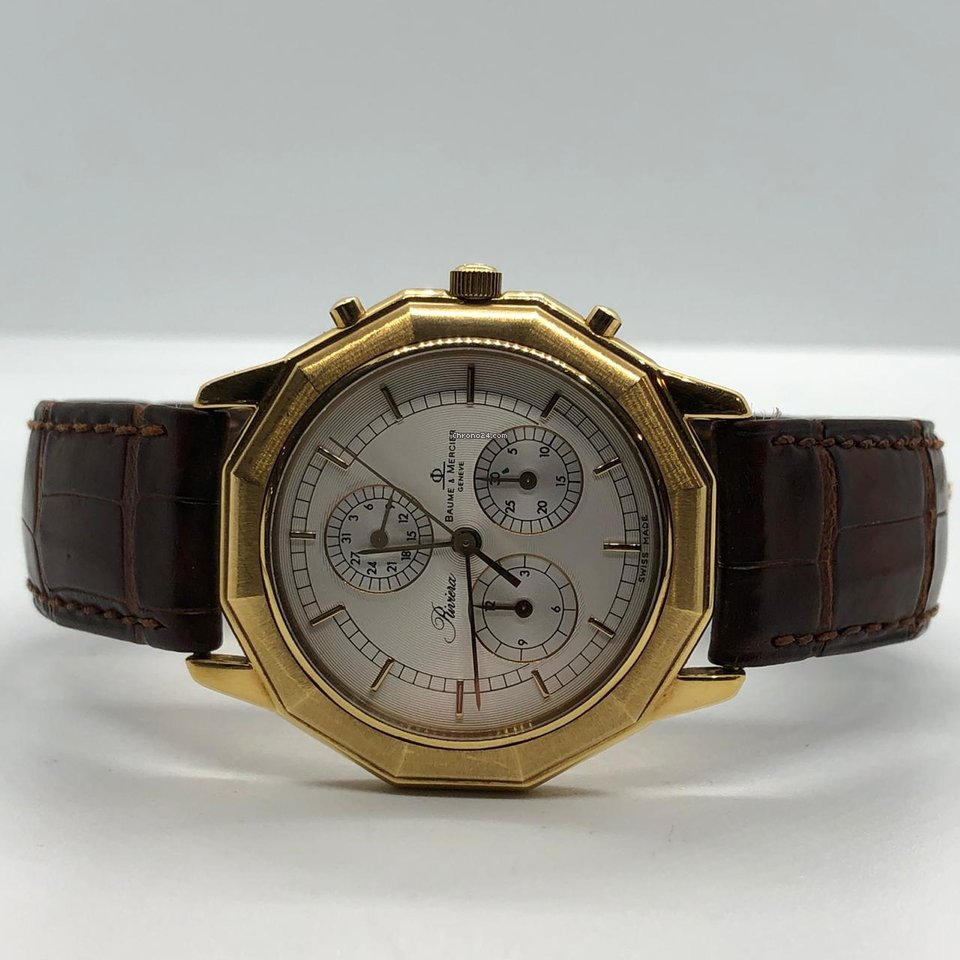 Baume & Mercier Riviera Mens watch Unisex Quartz Yellow gold MV045041 Replica 4
