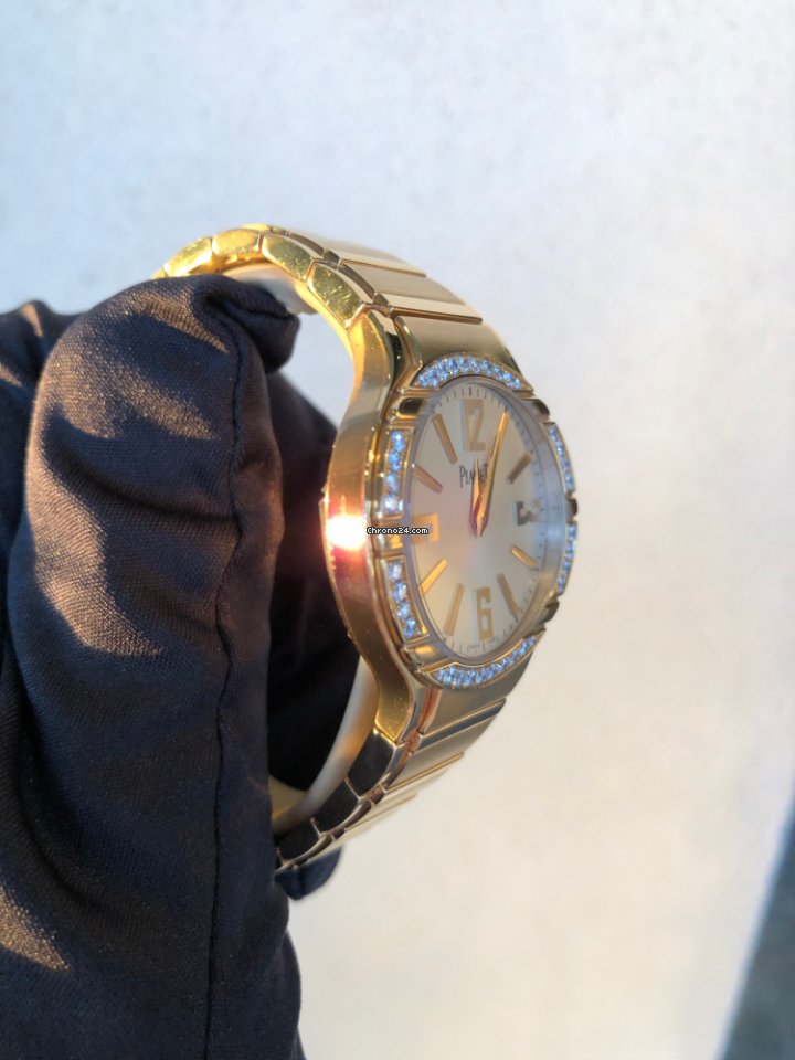 IMG_9081 Piaget Polo Womens watch Quartz Rose gold G0A36031 Replica 4
