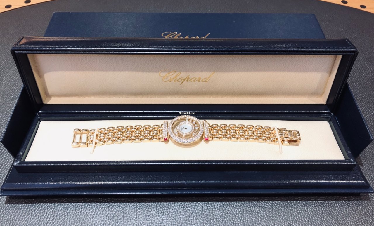 Chopard Happy Diamonds Womens watch Quartz Yellow gold 20 5617-21 Replica 4