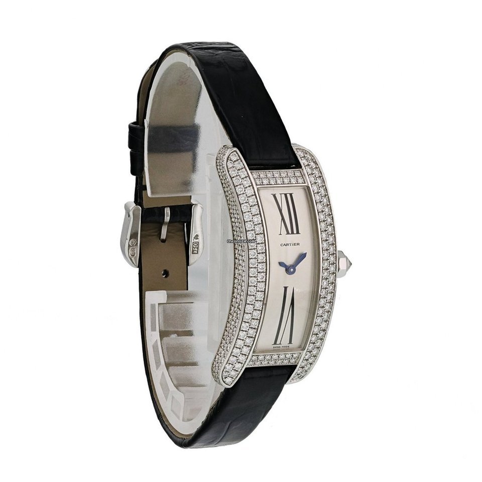 IMG_9081 Cartier Tank Americaine Womens watch Quartz White gold 2625 Replica 4