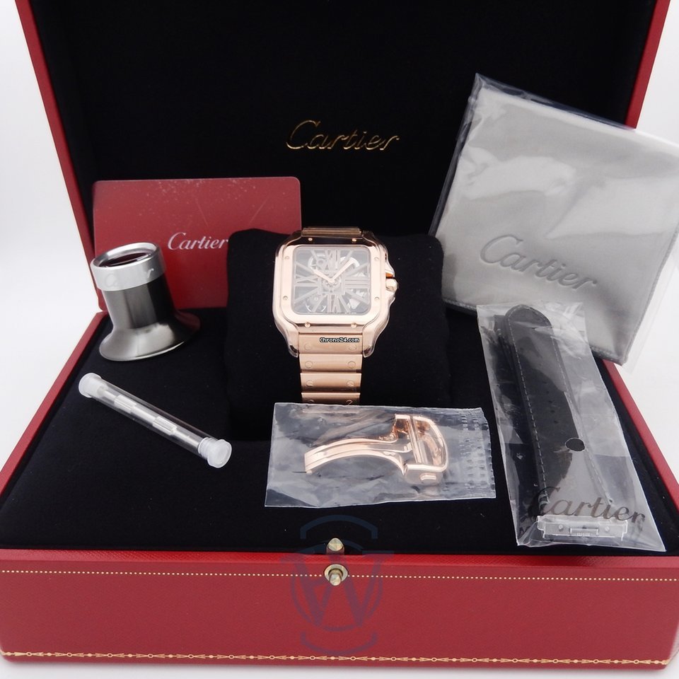 Cartier Santos Mens watch Unisex Manual winding Rose gold WHSA0008 Replica 4