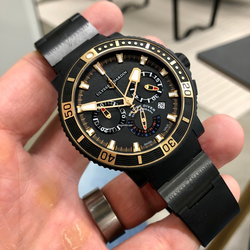 IMG_9081 Ulysse Nardin Diver Black Sea Mens watch Unisex Automatic Steel 353-90-3C Replica 4
