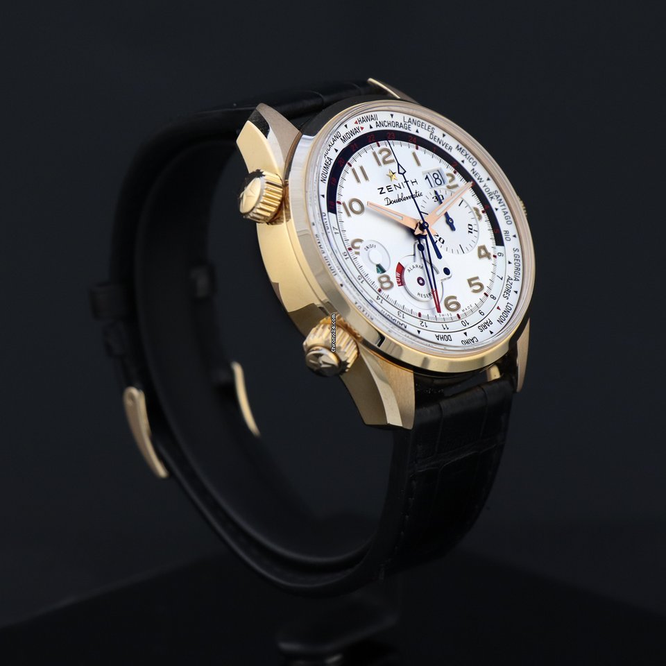 IMG_9081 Zenith El Primero Doublematic Mens watch Unisex Automatic Rose gold 18.2400.4046 01.C721 Replica 4